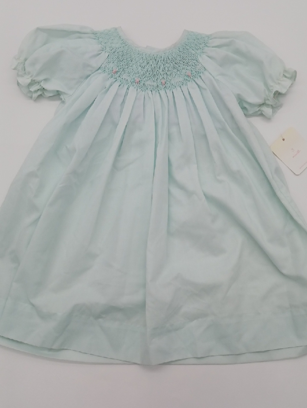Petit Ami Green Baby Girl Hand Embroidered Dress (3M) - NWT